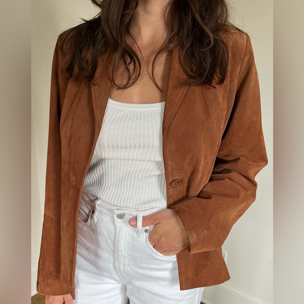 Carmel-brown Suede Blazer